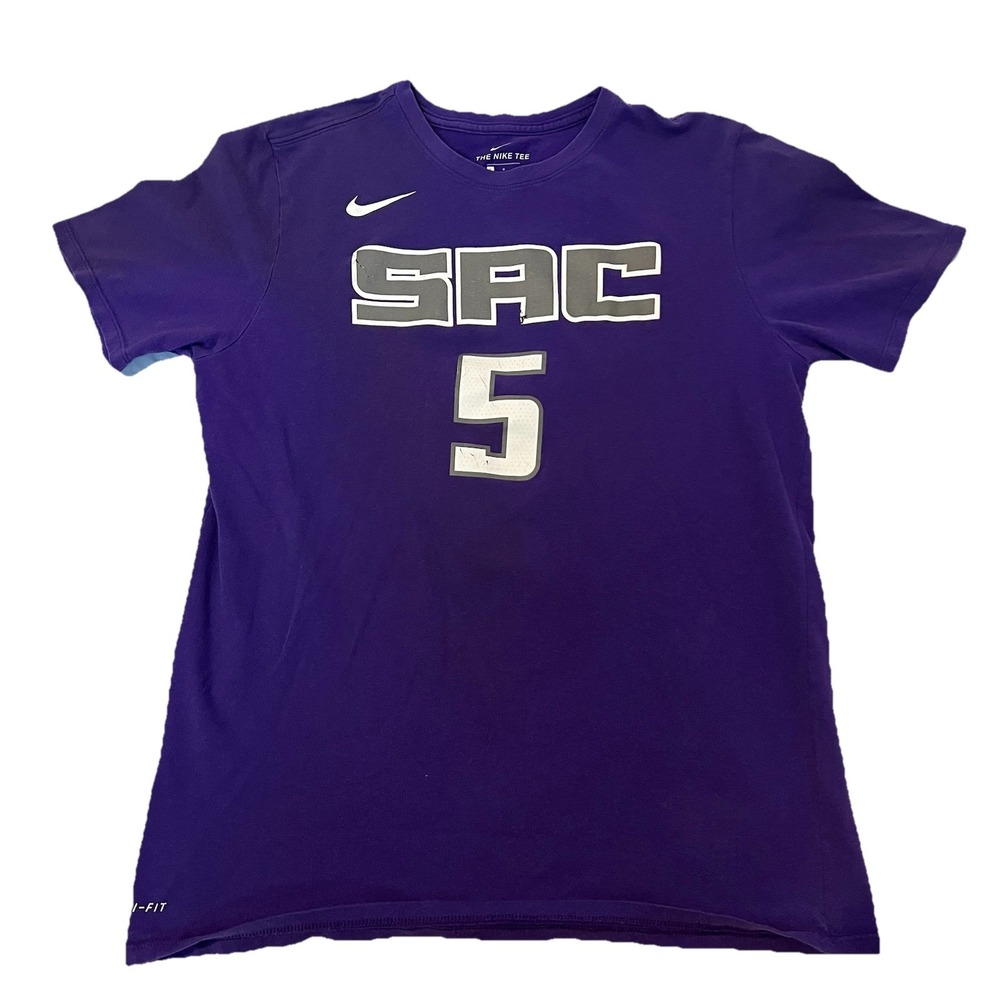 Nike T-Shirt Mens Size L Purple Sacramento Kings De'Aaron Fox Dri-Fit NBA Tee